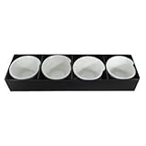 WHITE AND BLACK SET OF 4 MINI PINCH BOWLS