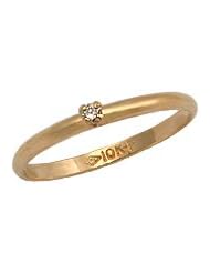 10K Yellow Gold Little Girls Solitaire Diamond Ring (size 3 1/2)