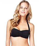 Halterneck Gathered Front Padded Bikini Top