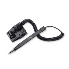 MMF Industries Products - Antimicrobial Pen, w/Clip, Refill., Med, Black Barrel/Blue Ink - Sold as 1 EA - Antimicrobial clip pen features a unique wedge shape that provides finger comfort. Spring-loaded clip allows easy attachment to clipboards, books, pads of paper, baseball scorebooks, or refrigerators. Patented silver-based technology provides built-in protection by naturally and continuously preventing the growth of microbes on the pen. Ideal for banks, retailers, lobbies, agencies and finan