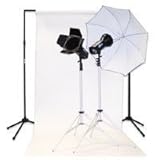 Savage Pro Photo Studio Strobe Kit with Two 360 Watt Second Monolights, Background Stand & Paper and Accessories.