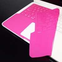 Topcase Solid Pink Keyboard Silicone Skin Cover with the Palm Rest Area for Macbook 13″ Unibody A1342 Including Free Mouse Pad