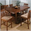 Jofran Counter Height Table with Butterfly Leaf in Saddle Brown Oak