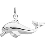 09.50X26.00 Mm Sterling Silver Dolphin Charm