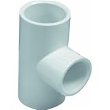 PVC Sch. 40 Reducing Tees Size: 1.5" x 1.5" x 0.75"