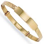 from Jewelco London Jewelco London 9ct Solid gold diamond cut 2.5mm childrens expanding ID Bangle (2g)