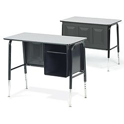 Virco 765 Series Jr. Executive Desk with Laminate Top
