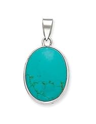 Sterling Silver Oval Turquoise Pendant