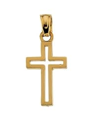 14K Gold Childrens Cross With 15" Chain