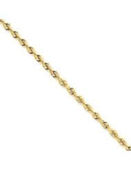 14k Gold 3.0mm D/C Quadruple Rope Chain 9 Inches