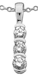 1/2ctw Classic Bezel-Set Three Stone Pendant