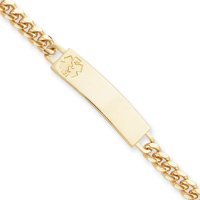 Gold-plated Large Medical ID Bracelet - 8.25 Inch