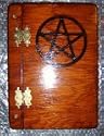 Handcrafted Wooden Book of Shadows (Teak) - Pentagram