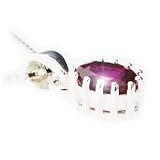 July Birthstone Red Ruby Doublet Solitaire Silver Pendant Necklace