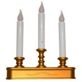 Good Tidings LED Three-Tier Window Candle with Light Sensor, Antique Finish