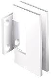 C.R. LAURENCE JRG074WC CRL White With Chrome Center Block Junior Geneva 074 Series Wall Mount Short Back Plate Hinge