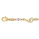 1001 Bijoux - Bracelet plaqu� or maille motif clef de Sol et zirconias violets
