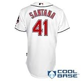 Cleveland Indians Authentic Carlos Santana Home Cool Base Jersey