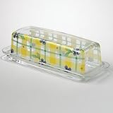 Pfaltzgraff Summer Breeze Glass Covered Butter Dish