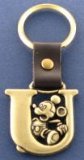 Mickey Mouse Letter U Brass Key Chain