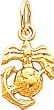 14K Yellow Gold US Marine Corps Emblem Charm