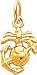 14K Yellow Gold US Marine Corps Emblem Charm