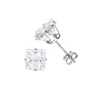 Sterling Silver Square Invisible CZ Earrings - Stamping - 6 mm