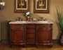 60" Bathroom Travertine Double Sink Vanity Faucets 193t60