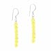 Sterling Silver 4mm Simulated Yellow Cats Eye Stone Bead Beaded Dangle Hook Earrings