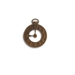 Vintaj Natural Brass Steampunk Clock Pendant Charm 26mm (1)