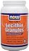 Lecithin Granules - 2 lbs.:: * Non-GMO: * Nervous System Support: * Identity Preserved: * Supports Brain & Nerve Function: * Integral for Energy Production*: * Vegetarian Product::Lecithin is a naturally occurring compound found in all cells in nature, plant and animal. It plays a major role in almost all biological processes - including nerve transmission, breathing and energy production. The word Lecithin is taken from the Greek Lekithos, which means "egg yolk". A fitting name for this essential nutrient, for the egg is considered a symbol of life, strength and fertility. Lecithin is important for all of these biological functions and more. Our brain is approximately 30% Lecithin. The insulating myelin sheaths that protect the brain, spine and thousands of miles of nerves in your body are almost two-thirds Lecithin. Lecithin is composed of many different components, including Choline, Inositol, Linoleic Acid, Phospahtidylserine, beneficial fatty acids and triglycerides. These valuable constituents of Lecithin are vital for the proper functioning of many metabolic processes.* NOW® Non-GMO Lecithin Granules are derived entirely from Non-Genetically Modified soybeans that have been Identity Preserved (IP). This guarantees that the soybeans are from seedstock that has been certified as Non-GMO.:Details:Serving Size: 2 TBSP (10 g): :Servings Per Container: 90: :Suggested Usage: As a dietary supplement, take 2 tablespoons daily, preferably with meals. Mix in juice or shakes, or spinkle on food.: :Other Ingredients: None.: :** Contains 2.3 g (2,300 mg) of Phosphatidylcholine and 1.4 g (1,400 mg) of Phosphatidylinositol per serving.: :Contains no: sugar, salt, starch, yeast, wheat, gluten, corn, milk, egg, shellfish or preservatives. Vegetarian/Vegan Product.: :Caution: Do Not Eat Freshness Packet. Keep in Bottle.: :Disclaimers: *This statement has not been evaluated by the FDA. This product is not intended to diagnose, treat, cure or prevent disease.