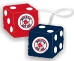 Official MLB Major League Baseball Licensed Team Logo Fuzzy Dice shape Mirror Danglers - Boston Red Sox