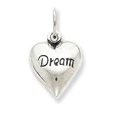 Sterling Silver Antiqued Dream Heart Pendant
