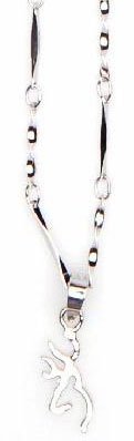21DuOOETBZL Sterling Silver Jewelry: Browning Buckmark Sterling Silver Drop Pendant Necklace