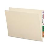 Smead Manufacturing Company Products - End Tab Folder, Straight Cut, Letter, 100/BX, Manila - Sold as 1 BX - For efficient, environmentally responsible shelf filing, this recycled end table folder features double-thick, straight-cut tabs for strength and durability. Embossed lines for easy application of color-coded labels. Popular choice for medical, dental, hospital filing systems and very large records management systems in financial institutions and insurance companies. The 100 percent recyc