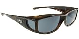 Fitovers Eyewear - Jett Collection Designed to Fit Over Medium Oval Frames Not Exceeding 143mm X 39mm - Brown Marble/polarized Grey