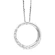 14k White Gold & Diamond Circle Journey Pendant Necklace- 18" (0.50ctw)