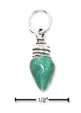 21Dw7co4w8L. SL160  Sterling Silver Enamel Green Christmas Light Bulb Charm