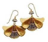 Peonies Gold Legends Earrings by Laurel Burch