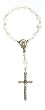Rosary - One Decade Finger Rosary -White - Latin Cross - IMPORTED FROM ITALY & BRAZIL