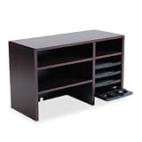 Safco 3692MH Wood Desktop Organizer, 29w x12d x18, Mahogany