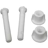 Adjustable Toilet Seat Hinge Bolt Set, White
