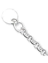 Sterling Silver Engraveable Circular Disc on Fancy Link Bracelet QH303-7.5"