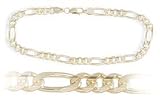 Men's 5.8mm wide (0.25 Inches) 10 karat Gold Figaro Bracelet