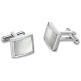 Stainless Steel Mother of Pearl Cuff Links