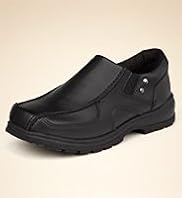Younger Boys Coated Leather Slip On Shoes with Freshfeet Technology