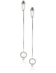 Sterling Silver Beaded Linear Earrings