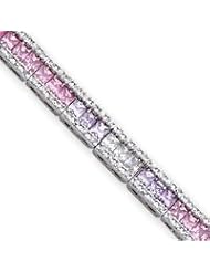 Sterling Silver Rainbow Color CZ Bracelet