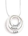 Baroni Imagine Peace Love Open Circle Necklace