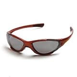 Body Spec Edge Sunglasses with Shiny Red Frame and Silver Flash Mirror/Clear/Yellow